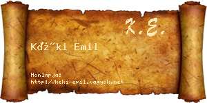 Kéki Emil névjegykártya