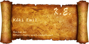 Kéki Emil névjegykártya